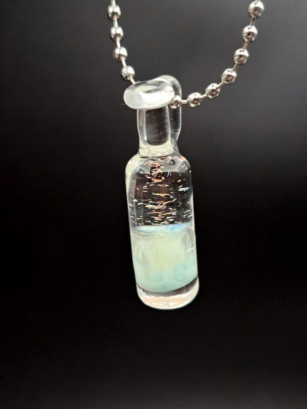 Green & Dichroic Glitter Potion Pendant